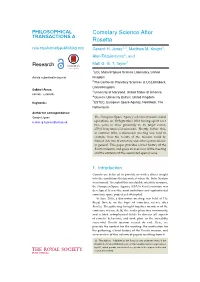 Cometary Science After Rosetta Rsta.Royalsocietypublishing.Org Geraint H