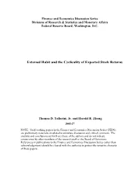 External Habit and the Cyclicality of Expected Returns