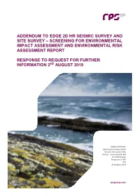 MGE0741RP0007 Addendum to Edge 2D HR Seismic Survey and Site Survey – Screening for EIA and ERA Report Response to RFI F01 21 October 2019