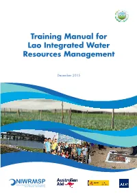 Training Manual for Lao Integrated Water Resources Management