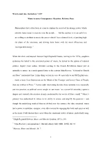 1 Word Count (Inc. Footnotes): 7,157 Music to Some Consequence