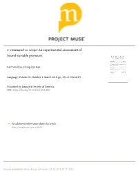 C-Command Vs. Scope: an Experimental Assessment of Bound-Variable Pronouns