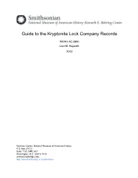 Guide to the Kryptonite Lock Company Records