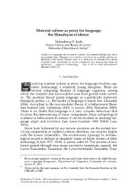 Material Culture As Proxy for Language: the Himalayan Evidence*