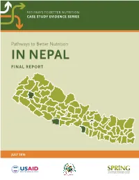 Pathways to Better Nutrition in Nepal: Final Report