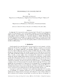PRONORMALITY in INFINITE GROUPS by F G