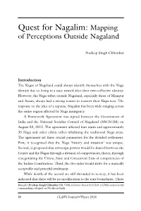 Quest for Nagalim: Mapping of Perceptions Outside Nagaland