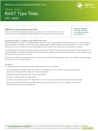 RAST Type Tests CPT: 86003