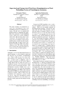 Supervised and Unsupervised Word Sense Disambiguation on Word Embedding Vectors of Unambiguous Synonyms
