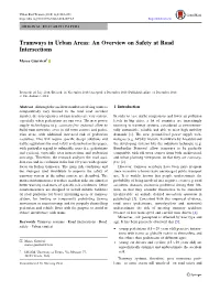 Tramways in Urban Areas: an Overview on Safety at Road Intersections