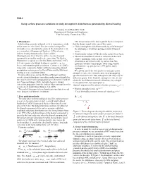 Using Surface Pressure Variations to Study Atmospheric Disturbances Generated by Diurnal Heating