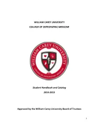 2014-2015 WCUCOM Student Handbook and Catalog WCUBOT Approved FINAL BW