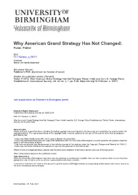 Why American Grand Strategy Has Not Changed: Porter, Patrick
