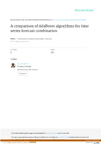 A Comparison of Adaboost Algorithms for Time Series Forecast Combination