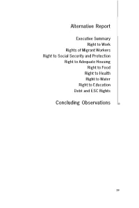 Alternative Report Concluding Observations