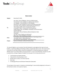 Bay Road Existing Conditions Memo
