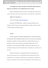 Eco-Designing the Use Phase of Products in Sustainable Manufacturing: the Importance of Maintenance and Communication-To-User Strategies