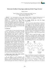 Relaxation Oscillator Using Superconducting Schmitt Trigger Inverter