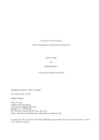 The Big-Five Trait Taxonomy: History, Measurement, and Theoretical