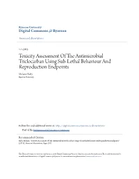 Toxicity Assessment of the Antimicrobial Triclocarban Using Sub-Lethal Behaviour and Reproduction Endpoints Melanie Raby Ryerson University