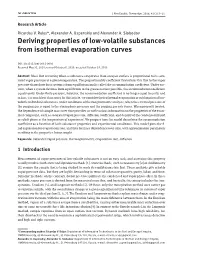 Deriving Properties of Low-Volatile Substances from Isothermal Evaporation Curves