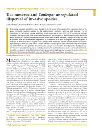 E-Commerce and Caulerpa: Unregulated Dispersal of Invasive