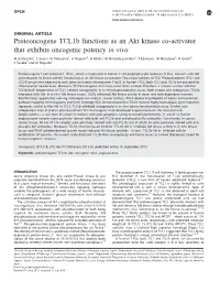 Protooncogene Tcl1b Functions As an Akt Kinase Co-Activator That Exhibits Oncogenic Potency in Vivo