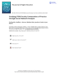 Studying STEM Faculty Communities of Practice Through Social Network Analysis