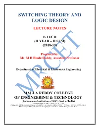 Switching Theory and Logic Design
