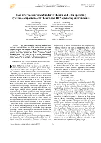 Task Jitter Measurement Under Rtlinux and RTX Operating Systems, Comparison of Rtlinux and RTX Operating Environments