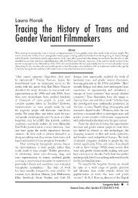 Tracing the History of Trans and Gender Variant Filmmakers
