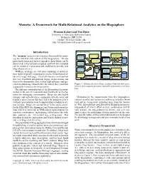 A Framework for Multi-Relational Analytics on the Blogosphere