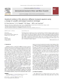 Analytical Solution of the Advection–Diffusion Transport Equation Using a Change-Of-Variable and Integral Transform Technique