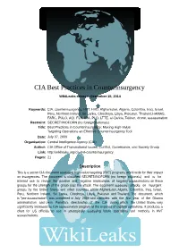 CIA Best Practices in Counterinsurgency