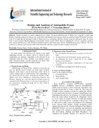 Design and Analysis of Automobile Frame 1 2 DANDU PRASAD BABU , V