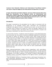 Lessons from Rwanda's National and International Transitional Justice