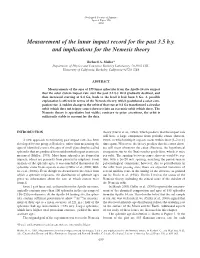 Measurements of Lunar Impacts ... and Implications for the Nemesis Theory
