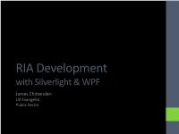 RIA Development with Silverlight &