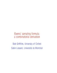 Ewens' Sampling Formula