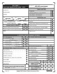 Fast Food Observation Form ▪ 2012 Corresponding Segment Unit Id