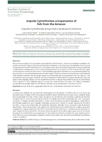 Isopods Cymothoidae Ectoparasites of Fish from the Amazon