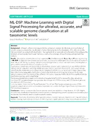 ML-DSP: Machine Learning with Digital Signal Processing for Ultrafast, Accurate, and Scalable Genome Classification at All Taxonomic Levels Gurjit S