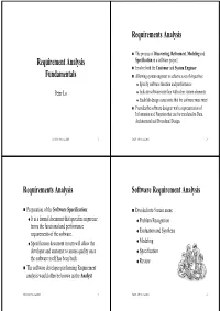 Requirement Analysis Fundamentals Requirements Analysis