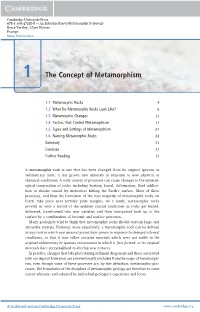 1 the Concept of Metamorphism