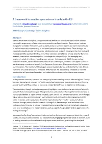 A Framework to Monitor Open Science Trends in the EU