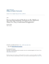 Korean International Students in the Midwest: How Do They Understand Integration? Jordan T