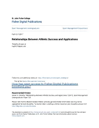Relationships Between Athletic Success and Applications