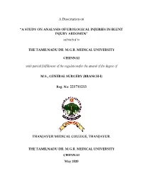 A Dissertation on “A STUDY on ANALYSIS of UROLOGICAL