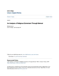 An Analysis of Religious Extremism Through Memoir