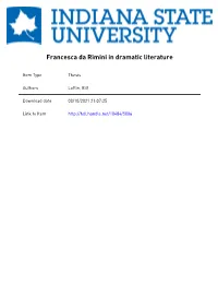 FRANCESCA DARIMINI in DRA~Ffitic Litepjiture a Thesis